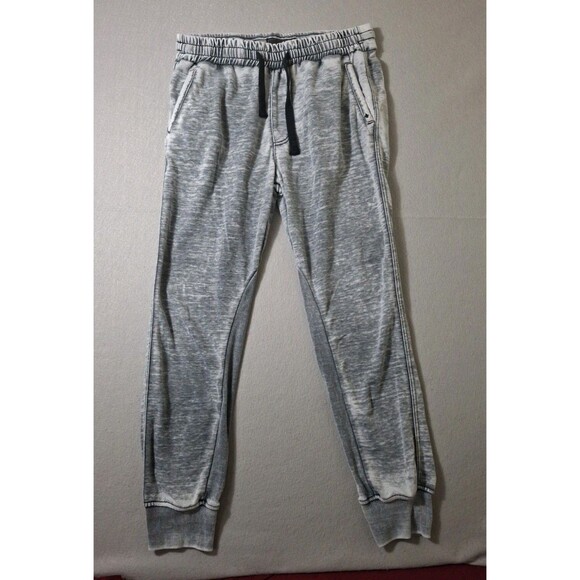 Jetlag Jogger Pants Men L Tapered Lightweight Y2K Distressed Black White Vintage - Picture 1 of 11